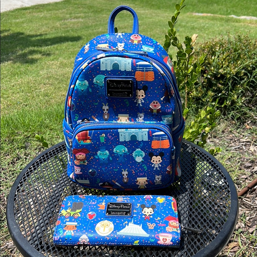 Loungefly Disney Chibi Character backpack + Wallet + Ears